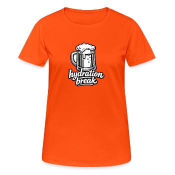 Trinkpause Bier - Frauen T-Shirt atmungsaktiv - Neonorange - Vorne - AI Model Female 172 dark (172cm)