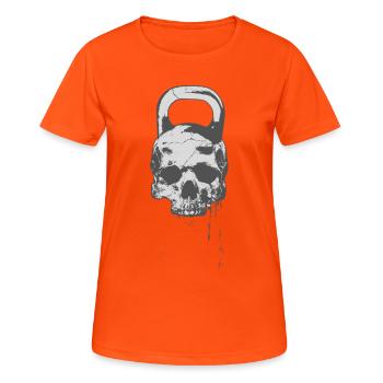 BOUILLOIRE SKULL - T-shirt respirant Femme - orange néon - Devant - AI Model Female 172 dark (172cm)