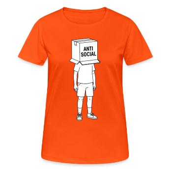 T-shirt Anti Social Box Art - T-shirt respirant Femme - orange néon - Devant - AI Model Female 172 dark (172cm)