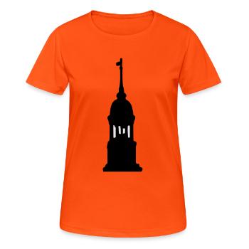 Hamburger Michel Hamburg - Frauen T-Shirt atmungsaktiv - Neonorange - Vorne - AI Model Female 172 dark (172cm)