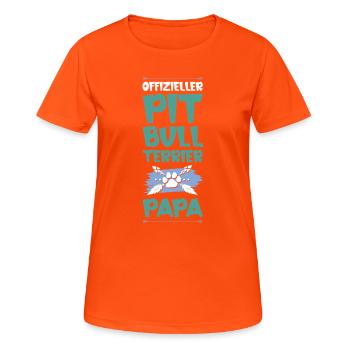 pit dog dad - Women's Breathable T-Shirt - neon orange - Front - AI Model Female 172 dark (172cm)