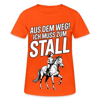 Équitation, cavalier, cheval, propriétaire de chevaux, sport équestre - T-shirt respirant Femme - orange néon - Devant - AI Model Female 172 dark (172cm)