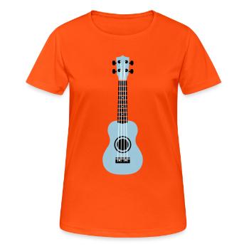 ukulele - Women's Breathable T-Shirt - neon orange - Front - AI Model Female 172 dark (172cm)