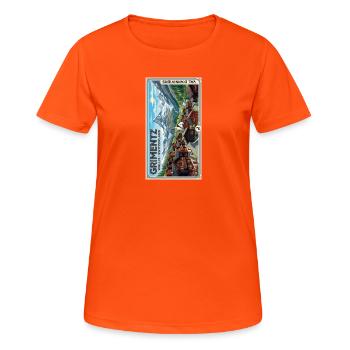 Grimentz Alpine Panorama Suisse - T-shirt respirant Femme - orange néon - Devant - AI Model Female 172 dark (172cm)