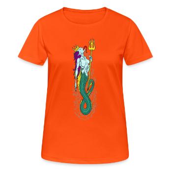 Sirene - Frauen T-Shirt atmungsaktiv - Neonorange - Vorne - AI Model Female 172 dark (172cm)