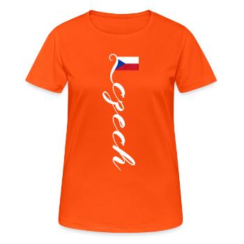 Tchéquie - T-shirt respirant Femme - orange néon - Devant - AI Model Female 172 dark (172cm)