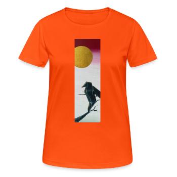 Origami-Rabe - Frauen T-Shirt atmungsaktiv - Neonorange - Vorne - AI Model Female 172 dark (172cm)
