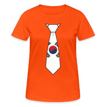 Corée du Sud - T-shirt respirant Femme - orange néon - Devant - AI Model Female 172 dark (172cm)
