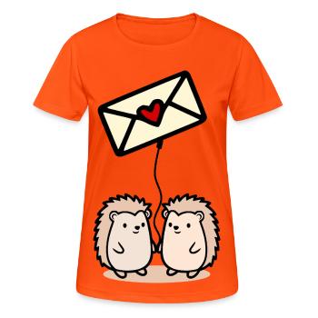 Liebesbriefe Valentinstag - Frauen T-Shirt atmungsaktiv - Neonorange - Vorne - AI Model Female 172 dark (172cm)