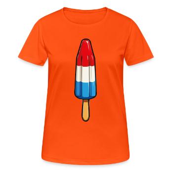 Eis am Stiel - Frauen T-Shirt atmungsaktiv - Neonorange - Vorne - AI Model Female 172 dark (172cm)