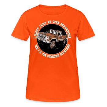 Colt Seavers - Truck - und Titelsong- Parodie - Frauen T-Shirt atmungsaktiv - Neonorange - Vorne - AI Model Female 172 dark (172cm)