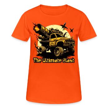 der ultimative Blast Monster Truck - Frauen T-Shirt atmungsaktiv - Neonorange - Vorne - AI Model Female 172 dark (172cm)