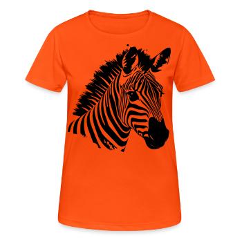 Zèbre - T-shirt respirant Femme - orange néon - Devant - AI Model Female 172 dark (172cm)