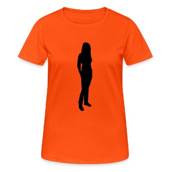 Silhouette silhouette silhouette - T-shirt respirant Femme - orange néon - Devant - AI Model Female 172 dark (172cm)