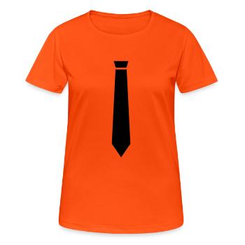 cravate - T-shirt respirant Femme - orange néon - Devant - AI Model Female 172 dark (172cm)