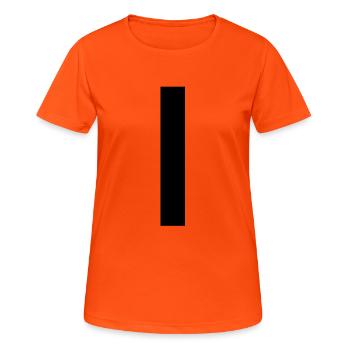 STRICH - Hochstrich - Ein vertikaler Strich - LINE - Frauen T-Shirt atmungsaktiv - Neonorange - Vorne - AI Model Female 172 dark (172cm)