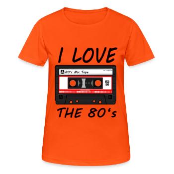 I Love The 80's 80s, 80s, 80s, jazz, music - Women's Breathable T-Shirt - neon orange - Front - AI Model Female 172 dark (172cm)