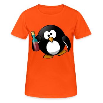 Drunk Tux - Frauen T-Shirt atmungsaktiv - Neonorange - Vorne - AI Model Female 172 dark (172cm)