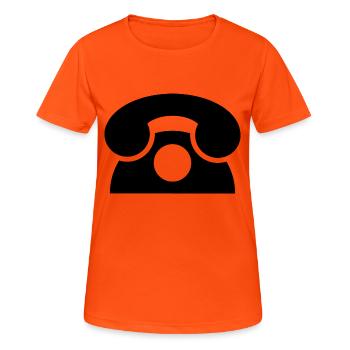 téléphone téléphone mobile Retro1 radio téléphone mobile - T-shirt respirant Femme - orange néon - Devant - AI Model Female 172 dark (172cm)