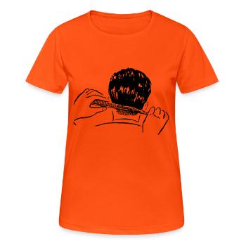 hairdresser barber barbier friseur coiffeur bart b - Frauen T-Shirt atmungsaktiv - Neonorange - Vorne - AI Model Female 172 dark (172cm)