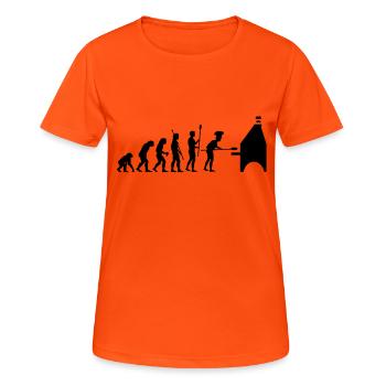 evolution pizza - T-shirt respirant Femme - orange néon - Devant - AI Model Female 172 dark (172cm)