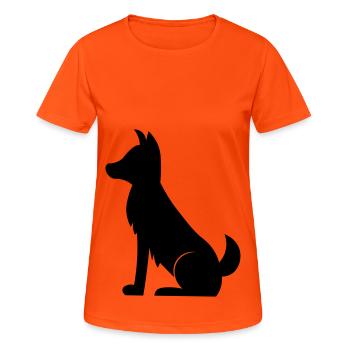 Simple black dog / simple black dog - Women's Breathable T-Shirt - neon orange - Front - AI Model Female 172 dark (172cm)