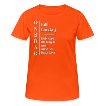 Wednesday - Lill Saturday – a Wednesday classic - Women's Breathable T-Shirt - neon orange - Front - AI Model Female 172 dark (172cm)