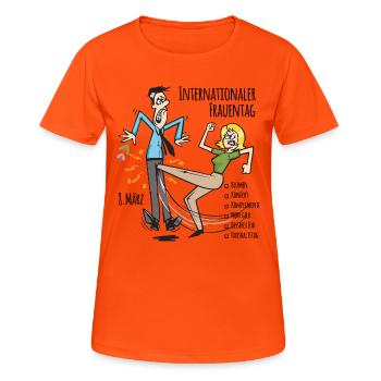 Internationaler Frauentag (8.-März-Edition) - Frauen T-Shirt atmungsaktiv - Neonorange - Vorne - AI Model Female 172 dark (172cm)