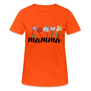 Mamma - Blumen Muttertag Mutter - Frauen T-Shirt atmungsaktiv - Neonorange - Vorne - AI Model Female 172 dark (172cm)