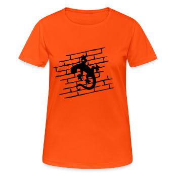 BALI GECKO sur le mur - T-shirt respirant Femme - orange néon - Devant - AI Model Female 172 dark (172cm)