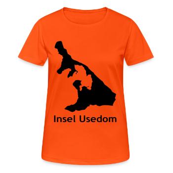 usedom - Frauen T-Shirt atmungsaktiv - Neonorange - Vorne - AI Model Female 172 dark (172cm)