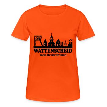 Skyline Wattenscheid - Mon quartier est ici - T-shirt respirant Femme - orange néon - Devant - AI Model Female 172 dark (172cm)