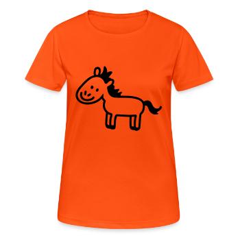 Pony horse - line - Women's Breathable T-Shirt - neon orange - Front - AI Model Female 172 dark (172cm)