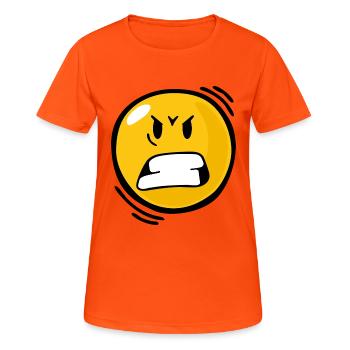 Smiley Anger - Women's Breathable T-Shirt - neon orange - Front - AI Model Female 172 dark (172cm)
