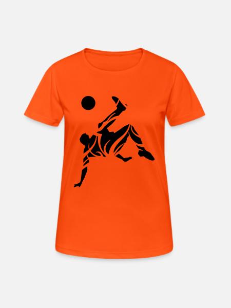 Fußball de - Dame T-shirt svedtransporterende - neonorange