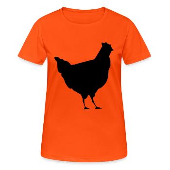 bird chicken farm hen - Women's Breathable T-Shirt - neon orange - Front - AI Model Female 172 dark (172cm)