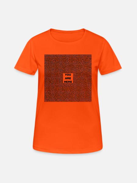 labyrinth - Women's Breathable T-Shirt - neon orange