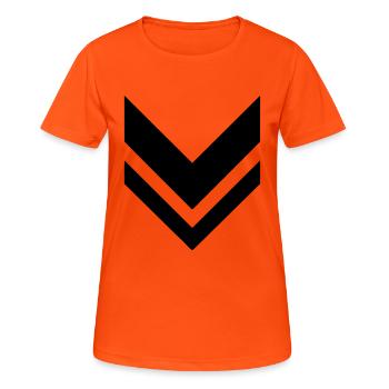rank military army - Frauen T-Shirt atmungsaktiv - Neonorange - Vorne - AI Model Female 172 dark (172cm)