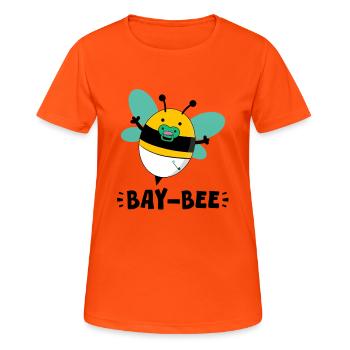 Bay-bee – Baby Bee Doodle, niedlich & skurril - Frauen T-Shirt atmungsaktiv - Neonorange - Vorne - AI Model Female 172 dark (172cm)