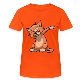 danse dab Chat drôle de cadeau d'anniversaire - T-shirt respirant Femme - orange néon - Devant - AI Model Female 172 dark (172cm)