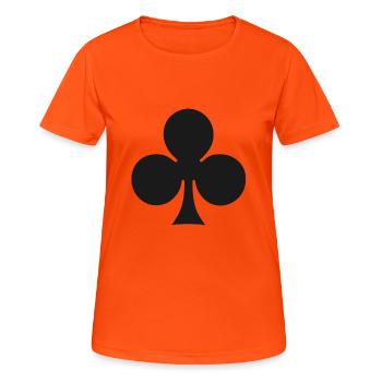 Kreuz / Treff - Symbol - Frauen T-Shirt atmungsaktiv - Neonorange - Vorne - AI Model Female 172 dark (172cm)