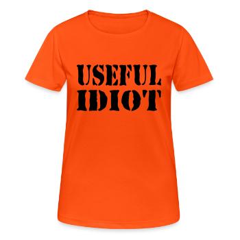 USEFUL IDIOT - Women's Breathable T-Shirt - neon orange - Front - AI Model Female 172 dark (172cm)