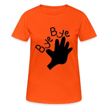 Bye Bye txt & hands - Women's Breathable T-Shirt - neon orange - Front - AI Model Female 172 dark (172cm)