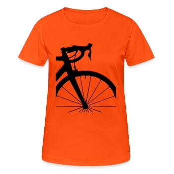 road bike cutout - Women's Breathable T-Shirt - neon orange - Front - AI Model Female 172 dark (172cm)