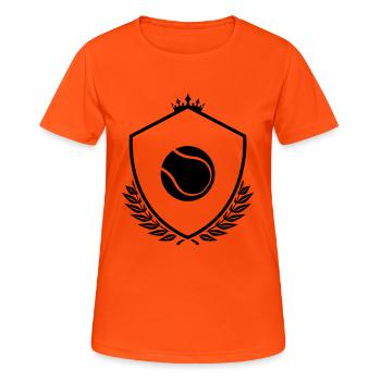 Tennis crest - Women's Breathable T-Shirt - neon orange - Front - AI Model Female 172 dark (172cm)