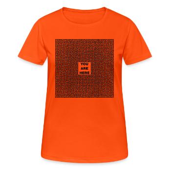 Labyrinth You Are Here - Frauen T-Shirt atmungsaktiv - Neonorange - Vorne - AI Model Female 172 dark (172cm)