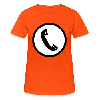 téléphone téléphone mobile retro21 radio téléphone mobile - T-shirt respirant Femme - orange néon - Devant - AI Model Female 172 dark (172cm)