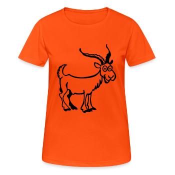 Bouc - T-shirt respirant Femme - orange néon - Devant - AI Model Female 172 dark (172cm)