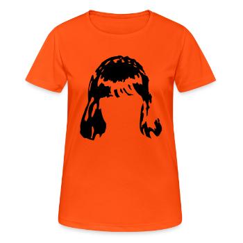 Haarperücke Haar wig1 - Frauen T-Shirt atmungsaktiv - Neonorange - Vorne - AI Model Female 172 dark (172cm)