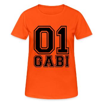Gabi - Name - Frauen T-Shirt atmungsaktiv - Neonorange - Vorne - AI Model Female 172 dark (172cm)
